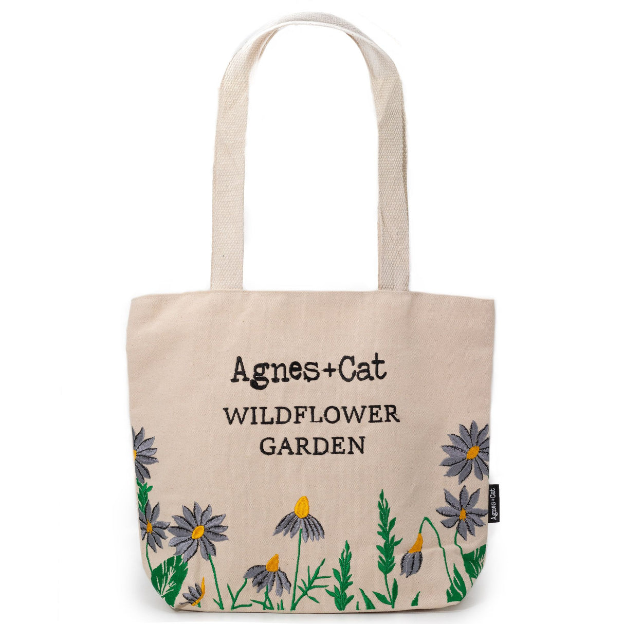 Garden Tote Bag With Embroidered Bees