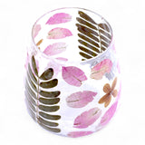 Botanical Recycled Glass Tealight Candle Holder Vase 12x11cm