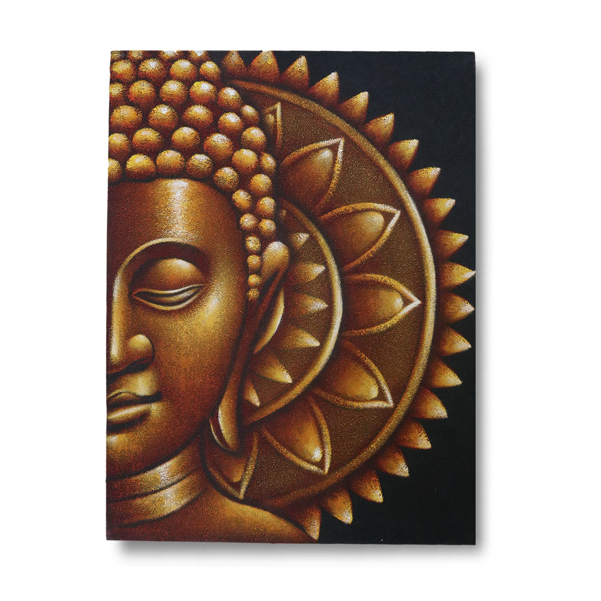 Buddha Canvas Wall Art Gold Mandala 60x80cm