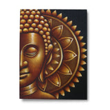 Buddha Canvas Wall Art Gold Mandala 60x80cm