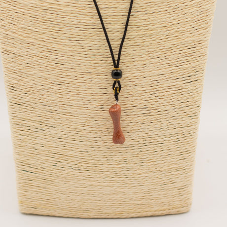 Cord Necklace Gemstone Pendant – Goldstone Bone