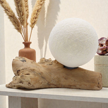 DriftGlow Lamp Cotton Luna Ivory Shade