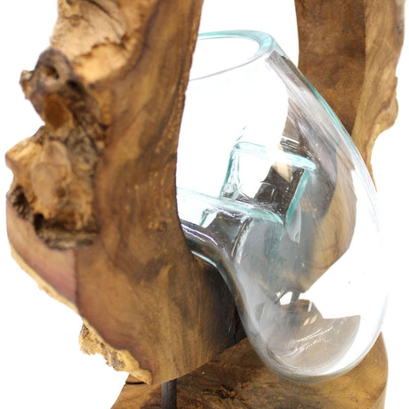 Hanging Glass Vase on Wood