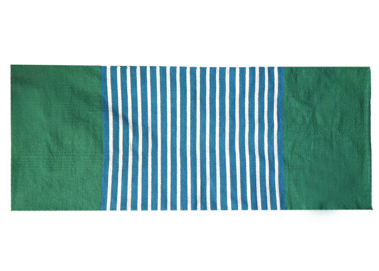 Covor runner, bumbac albastru-verde 70x170 cm