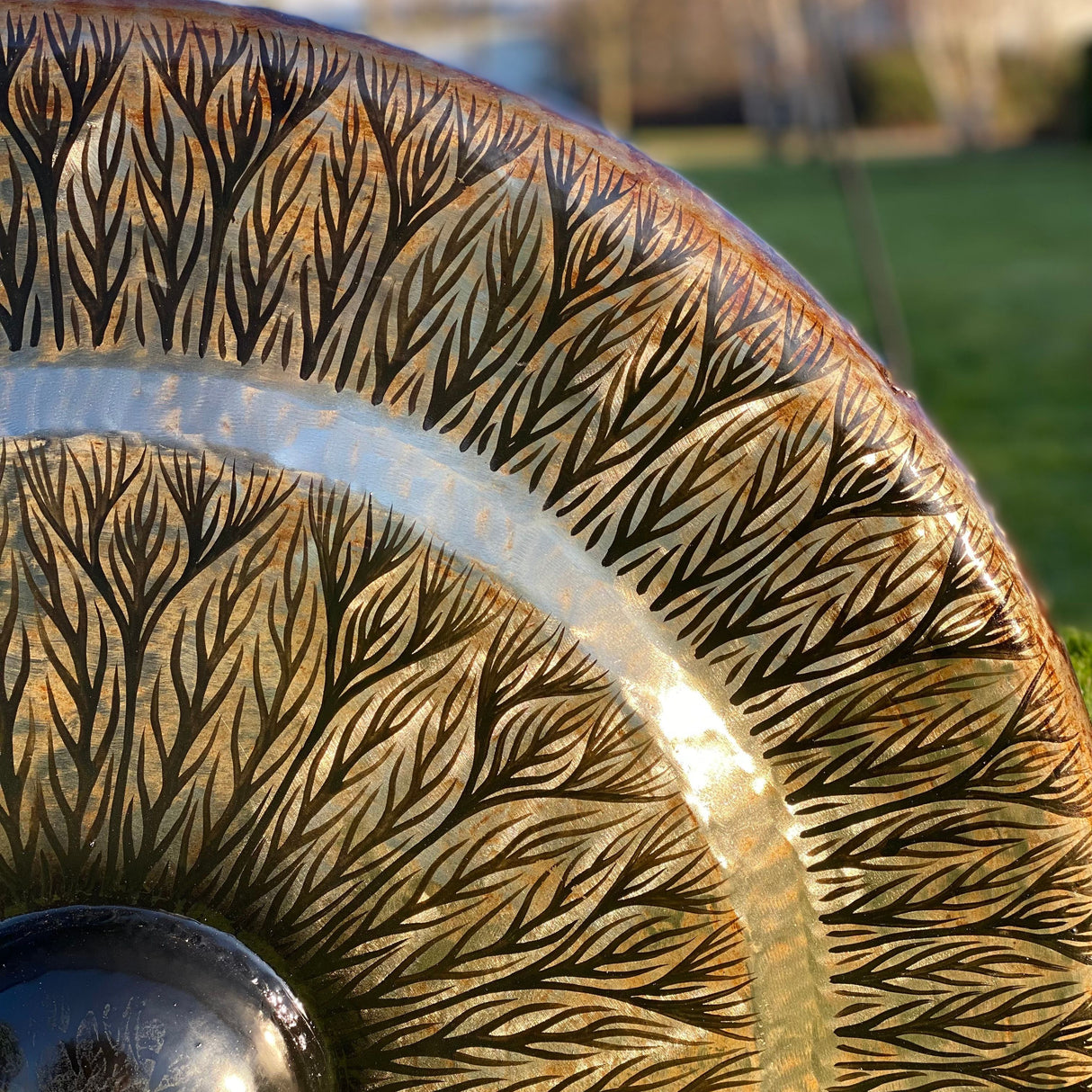 Gong s drvenim stalkom, 80cm crni