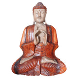 Buddha szobor kézzel faragott fa 60cm két kéz