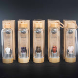 Fľaša na vodu z krištáľu Červený jaspis anjel