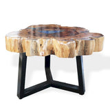 Coffee Table Tamarind Wood Sky Blue Resin