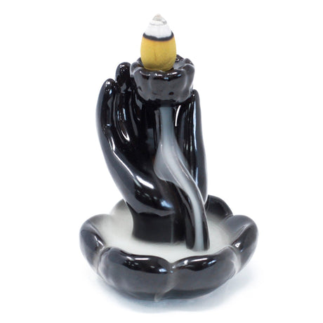 Back Flow Incense Burner - Hand & Lotus Flower - SHAMTAM.COM