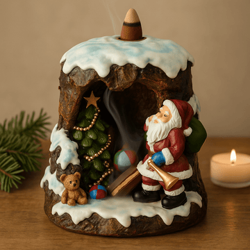 Backflow Incense Burner Christmas Santa Grotto