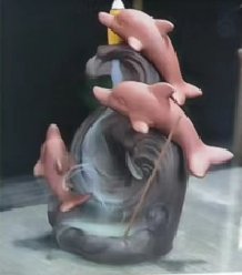 Backflow Incense Burner - Dolphin Wave - SHAMTAM.COM