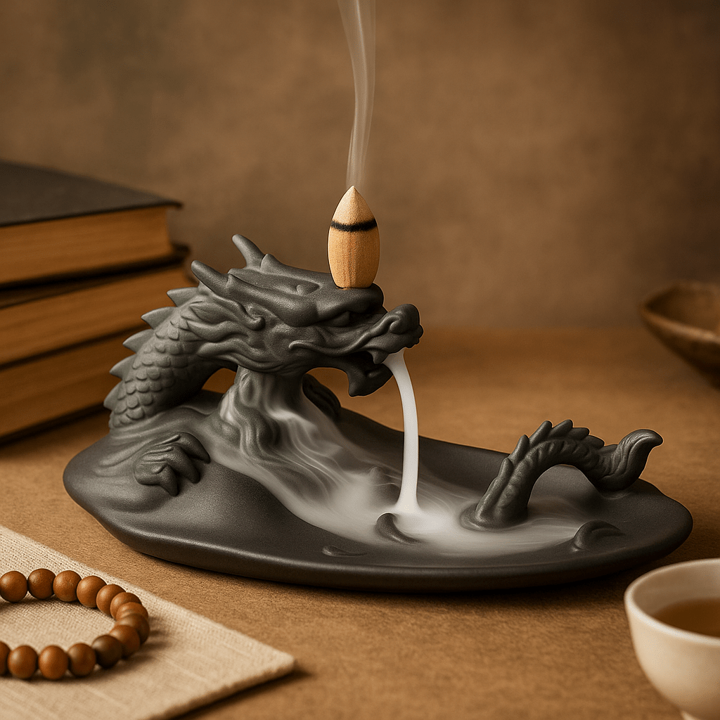 Backflow Incense Burner - Dragon In Pool - SHAMTAM.COM