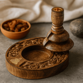 Backflow Incense Burner Mango Wood Tree of Life - SHAMTAM.COM