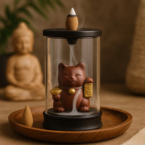 Backflow Incense Burner Money Cat Tube - SHAMTAM.COM