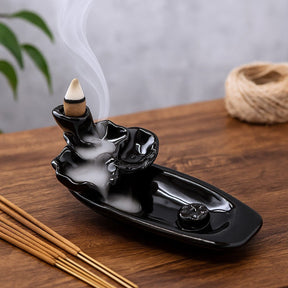 Backflow Incense Burner With Stick Holder Lotus Pond - SHAMTAM.COM