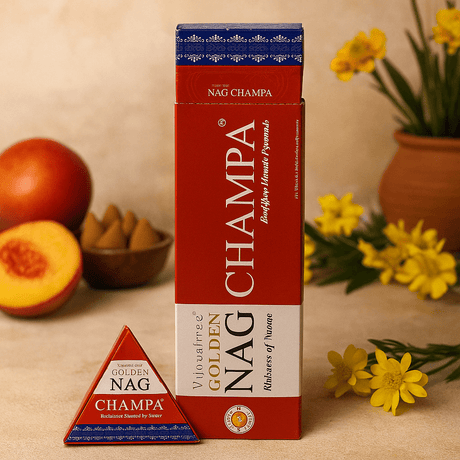 Backflow Incense Cones Champa Jumbo 42g Golden Nag - SHAMTAM.COM