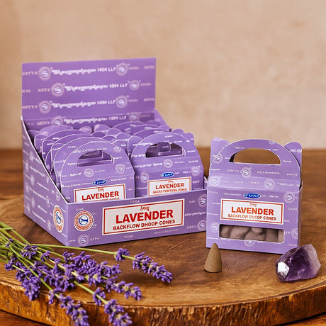 Backflow Incense Cones Lavender 24 Count Satya - SHAMTAM.COM