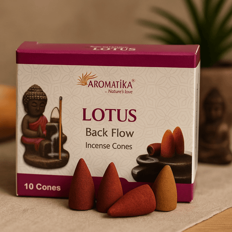 Backflow Incense Cones Lotus 10 Cones Aromatica - SHAMTAM.COM