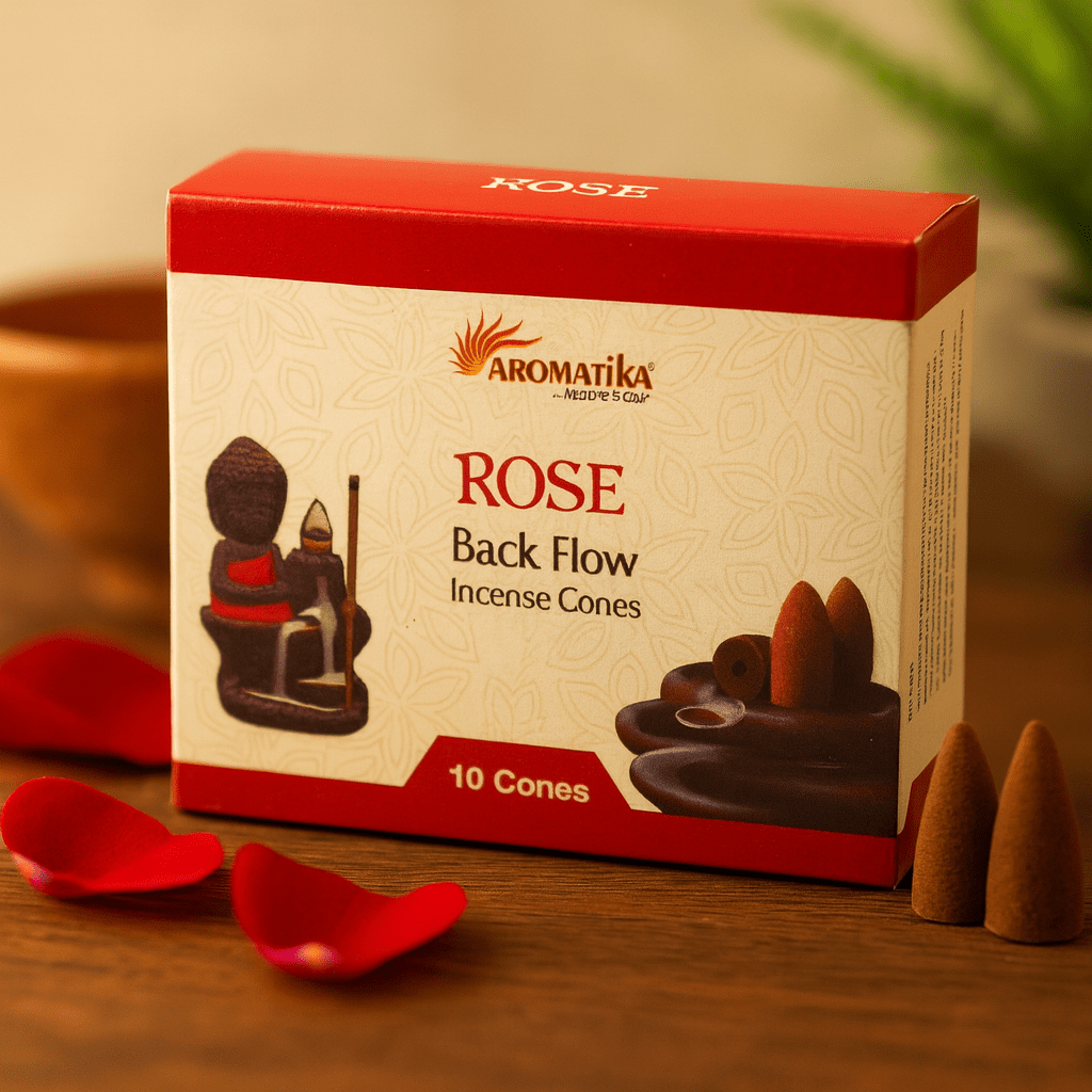 Backflow Incense Cones Rose 10 Pack Aromatica - SHAMTAM.COM