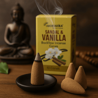 Backflow Incense Cones – Sandalwood Vanilla 10 Pack