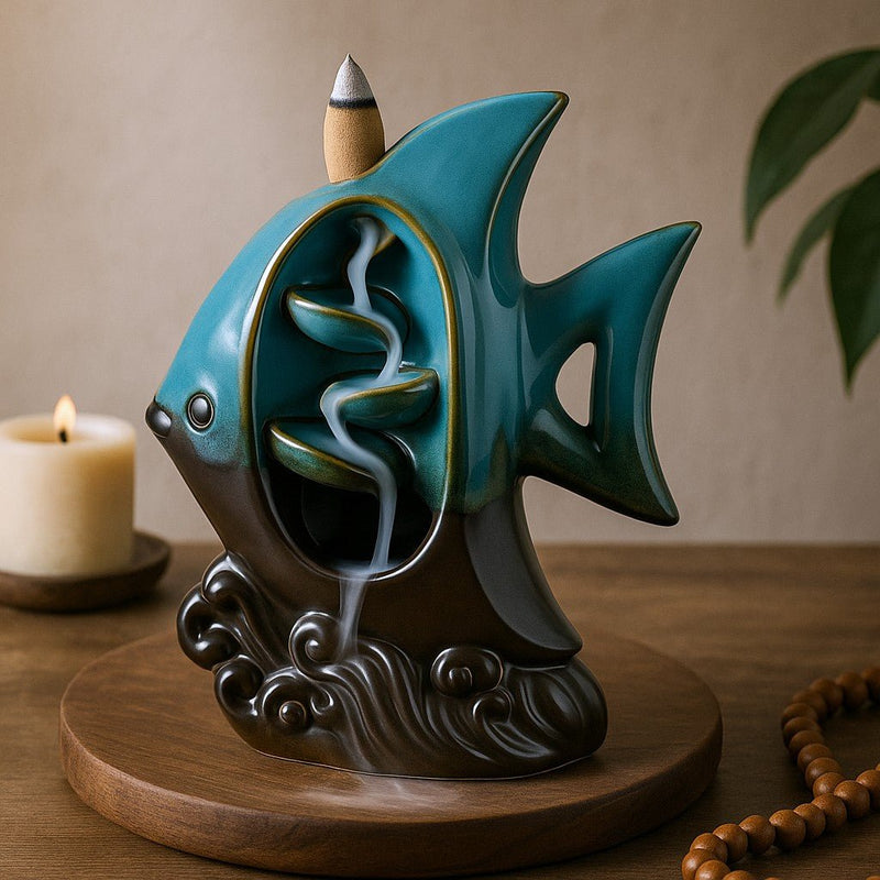 Backflow Waterfall Incense Burner Tropical Fish £16.95