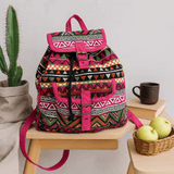 Backpack Boho Jacquard Pink - SHAMTAM.COM