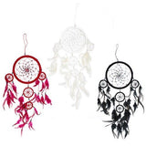 Dreamcatcher - Round - Black/White/Red - SHAMTAM.COM