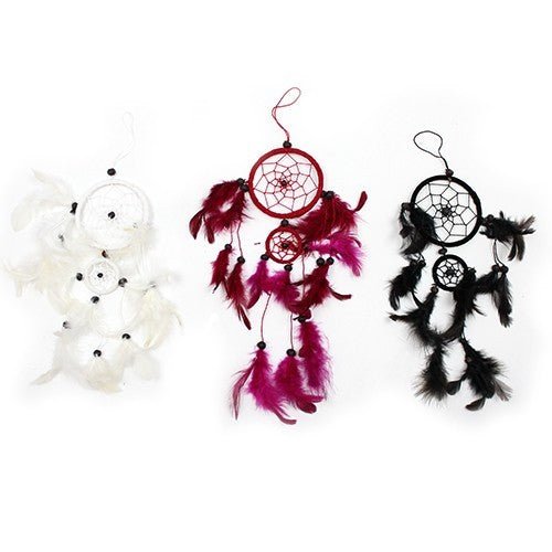 Dreamcatcher - Round - Black/White/Red - SHAMTAM.COM