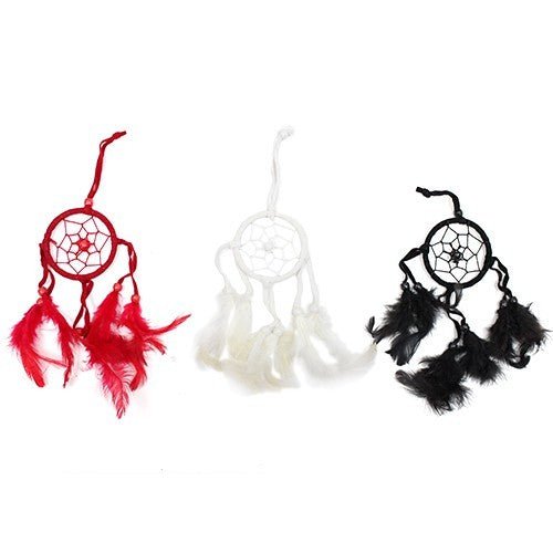 Dreamcatcher - Round - Black/White/Red - SHAMTAM.COM