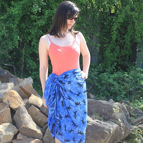 Bali Gecko Sarongs - Blue - SHAMTAM.COM