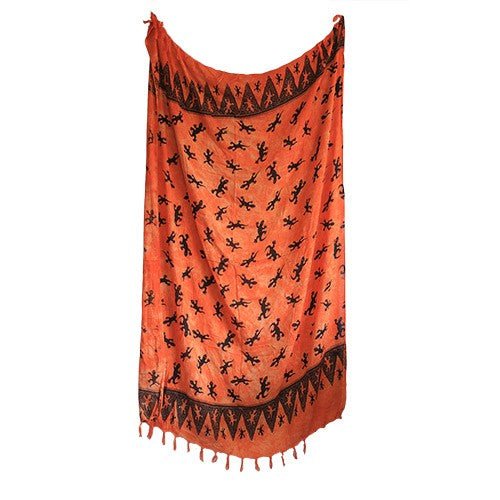 Bali Gecko Sarongs - Orange - SHAMTAM.COM