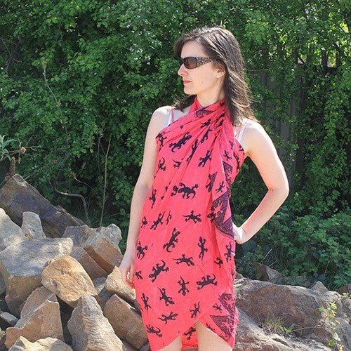 Bali Gecko Sarongs - Pink - SHAMTAM.COM