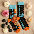 Bamboo Socks Blue Buddha And Lotus Small/Medium - SHAMTAM.COM