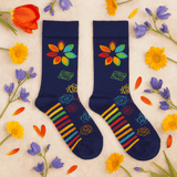 Bamboo Socks Medium - Large Rainbow Chakra - SHAMTAM.COM