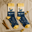 Bamboo Socks Midnight Cat Medium Large - SHAMTAM.COM