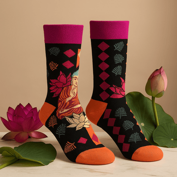 Calcetines de Bambú Buda Rosa y Loto Small-Medium