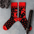 Bamboo Socks Red Dragons Medium Large - SHAMTAM.COM