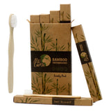 Bamboo Toothbrush - White - Family Pack of 4 - Med Soft - SHAMTAM.COM