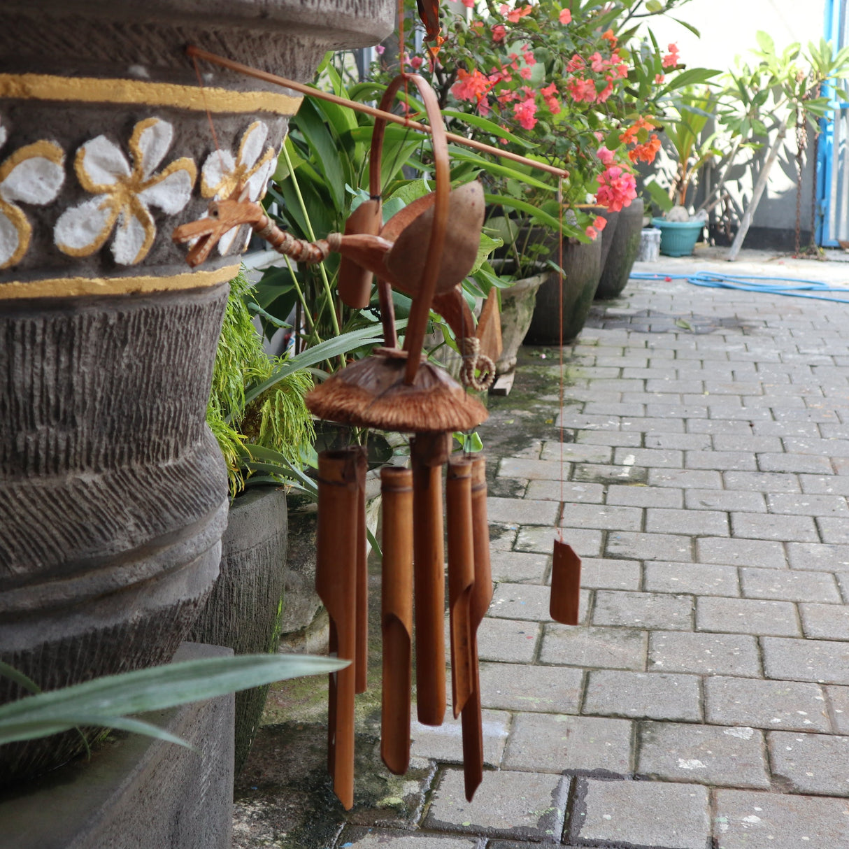 Bamboo Wind Chimes - Coconut Dragon - SHAMTAM.COM