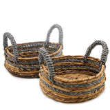 Banana Leaf & Abu - abu Raffia Basket - Set of 2 - SHAMTAM.COM