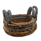 Banana Leaf & Abu - abu Raffia Basket - Set of 2 - SHAMTAM.COM