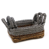 Banana Leaf & Abu - Abu Raffia Square Basket - Set of 3 - SHAMTAM.COM