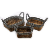 Banana Leaf & Abu - Abu Raffia Square Basket - Set of 3 - SHAMTAM.COM