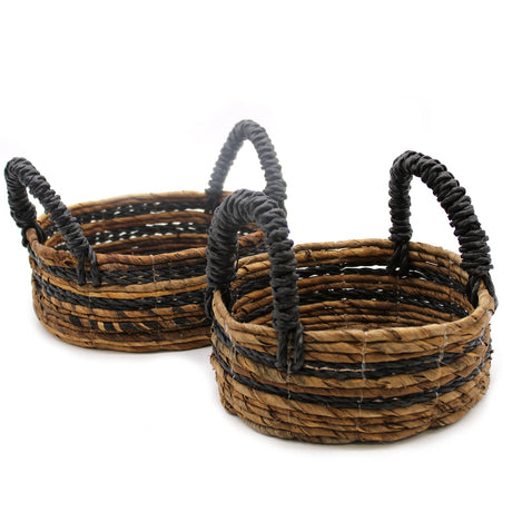 Banana Leaf & Hitam Raffia Basket - Set of 2 - SHAMTAM.COM