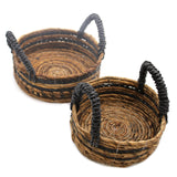 Banana Leaf & Hitam Raffia Basket - Set of 2 - SHAMTAM.COM