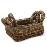 Banana Leaf & Seagrass Square Basket - Set of 3 - SHAMTAM.COM