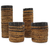 Banana Leaf Set - 2 Vase & 2 Bins - SHAMTAM.COM