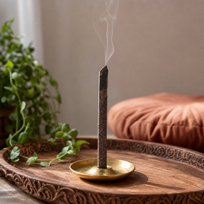 Banjara Cristal Gemas Incense Sticks - Smoky Quartz Sandalwood — styled in a warm, naturally lit interior