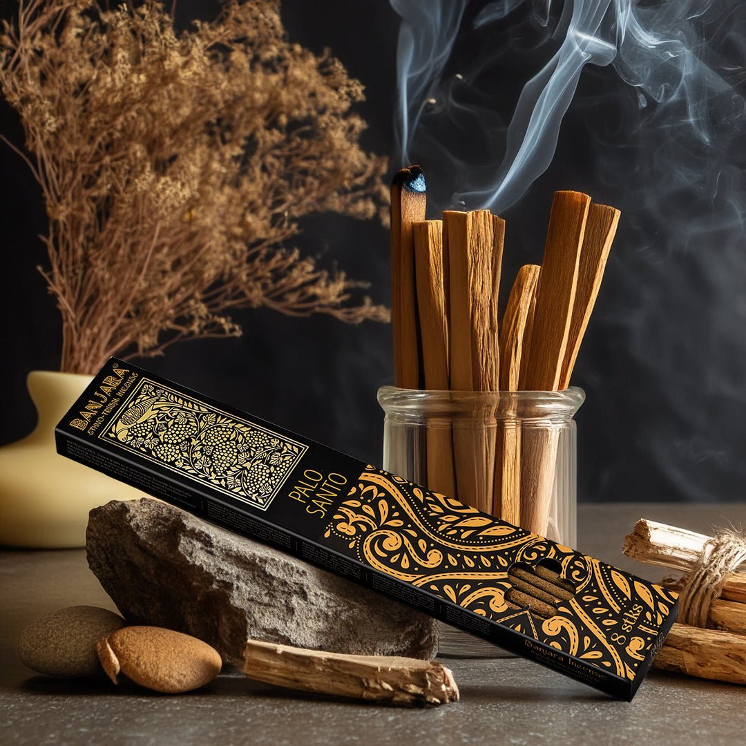 Banjara Extra Long Palo Santo Smudge Sticks - Natural Aromatic Incense for Meditation and Spiritual Cleansing (8 Pack) - SHAMTAM.COM