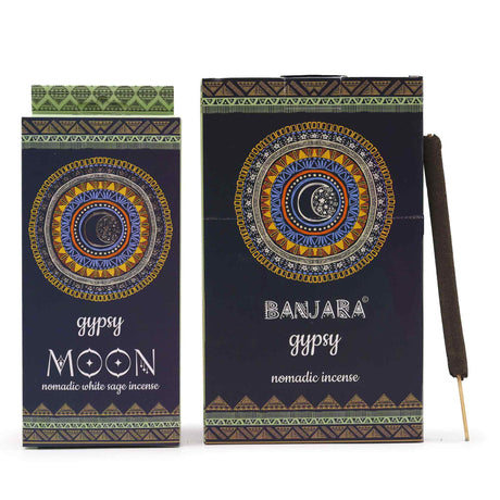 Banjara Gypsy Moon Nomadic White Sage Incense - Intricate Design with Crescent Moon Motif - SHAMTAM.COM